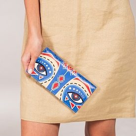 Leather wallet Dyvooo look “Cornflower raccoon”