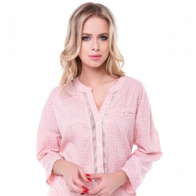 Pink blouse with V-neck
