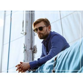 Blue Linen Shirt Slim Fit