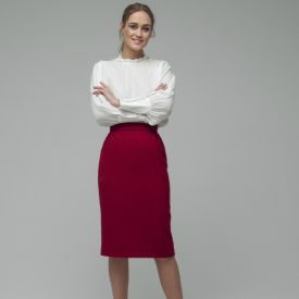 Red Pencil Skirt by Letter K