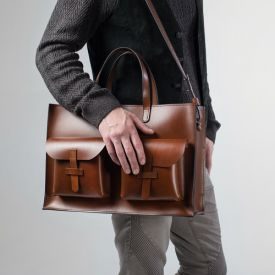 Briefcase cognac