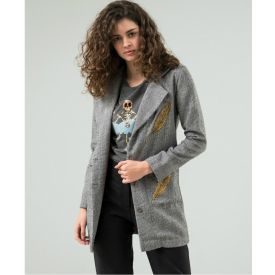 Ladies Gray Jacket with Pattern