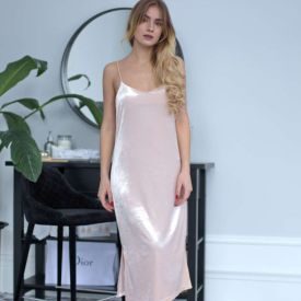 Beige Velour Dress