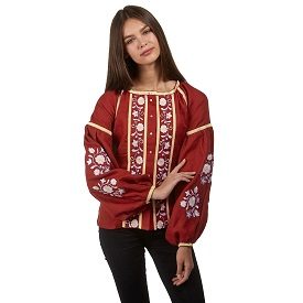 Red Shirt with White Flowers