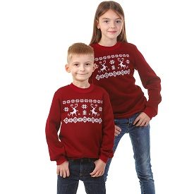 Burgundy Sweatshirt “Deers”