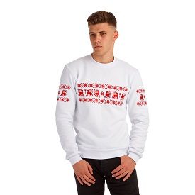 White Embroidered Sweatshirt with “Deers”